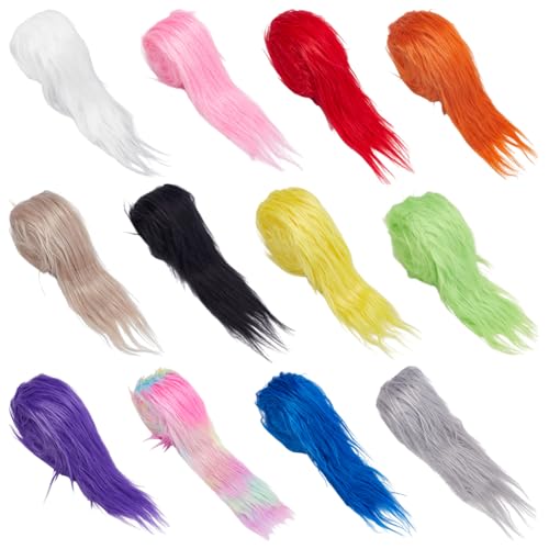 FINGERINSPIRE 12 Stück 12 Farben Kunstpelzband 180x5cm Kunstpelzstoff Superweich Pelzbesatz Flauschiges Band Zum Nähen Pelzzuschnitte Pelziges Stoffband Für Cosplay Kostüm DIY Basteldekoration von FINGERINSPIRE