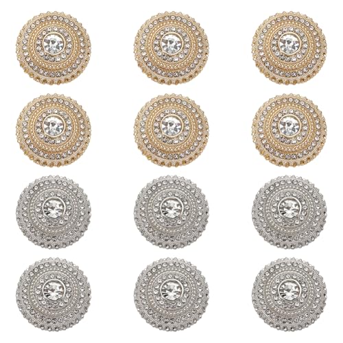 FINGERINSPIRE 12 Stück 2 Stil Strass Knopf 2cm Flach Rund Brautstrauß Legierung Silber Gold Knöpfe Kristall Mit 1-Loch Vintage Gold Für Hochzeitsdekoration DIY Nähen FINGERINSPIRE 12 Stück 2 Stil Strass Knopf 2cm Flach Rund Brautstrauß Legierung Silber Gold Knöpfe Kristall Mit 1-Loch Vintage Gold Für Hochzeitsdekoration DIY Nähen von FINGERINSPIRE
