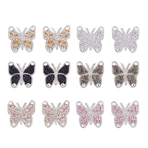 FINGERINSPIRE 12Pcs Butterfly Strass Patches Butterfly Aufbügeln Patches für die Reparatur von Kleidung, Jeans Jacken, Rucksack Schuhe Dekoration Patches von FINGERINSPIRE