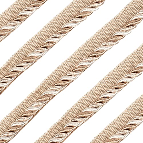 FINGERINSPIRE 13,7 Yards Twisted Lip Cord Trim, Twisted Cord Trim Ribbon 16mm, Polyester Twisted Trim Cord Seil Verzierung für Wohnkultur, Polster und mehr, Antikweiß, Antikweiß von FINGERINSPIRE