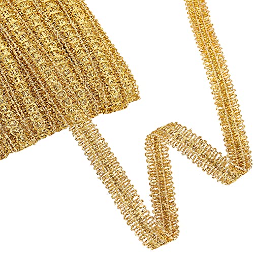 FINGERINSPIRE 18m 17mm Trish Sequin Metallic Braid Trim Gold Pailletten Spitzenband Verziert Gimp Trim Für Weihnachten Urlaub Dekoration Hochzeit DIY Kleidung Accessoires Schmuck Handwerk Nähen von FINGERINSPIRE