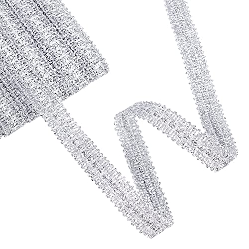 FINGERINSPIRE 18m 17mm Trish Sequin Metallic Braid Trim Silber Pailletten Spitzenband Verziert Gimp Trim Für Weihnachten Urlaub Dekoration Hochzeit DIY Kleidung Accessoires Schmuck Handwerk Nähen von FINGERINSPIRE