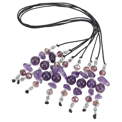 FINGERINSPIRE 2 Stück Lesezeichen Mit Amethystperlen 30cm Lang Lesezeichen Aus Natürlichen Amethystperlen Dunkle Orchidee Glasperlen Lesezeichen Mit Amethyst Für Büroleser Bücherwürmer Lehrer Tracker von FINGERINSPIRE