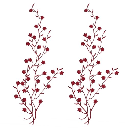 FINGERINSPIRE 2 Stück Pflaumenblüten Applikationen Zum Aufbügeln/Aufnähen Rote Blumen Applikationen Blumenranken Patches Mit Selbstklebenden Bestickten Blumen Applikationen Für Kleidungsdekoration FINGERINSPIRE 2 Stück Pflaumenblüten Applikationen Zum Aufbügeln/Aufnähen Rote Blumen Applikationen Blumenranken Patches Mit Selbstklebenden Bestickten Blumen Applikationen Für Kleidungsdekoration von FINGERINSPIRE