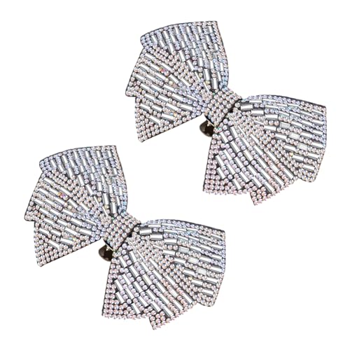 FINGERINSPIRE 2 Stück Schleife Schuhclips Schleife Strass Schuhclip Kristall ab Strass Schuhschnallen Abnehmbare Glänzende Schuhe Dekorationen Schmuck Schuhclips Für Brautschuhe High Heels Geschenk von FINGERINSPIRE