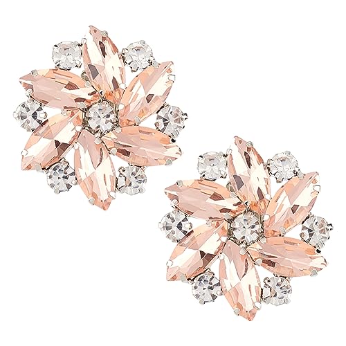 FINGERINSPIRE 2 Stück Strass Kristall Schuhclips Abnehmbare Paar Schuhschnallen Padparadscha Strass Schuhanhänger Blumenform Schuhe Schmuck Dekoration Für Damen Braut Pumps Absätze Schuhe von FINGERINSPIRE