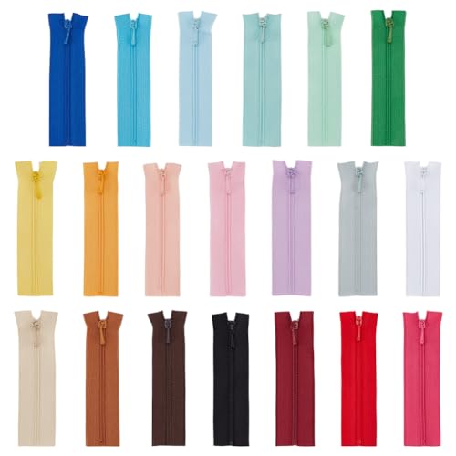 FINGERINSPIRE 20 Stück Super winzige Reißverschlüsse für Puppenkleidung 9cm lange Mikro Mini Reißverschlüsse Winzige bunte Nylon Reißverschlüsse Mini Puppenkleider Reißverschlüsse in 20 Farben von FINGERINSPIRE