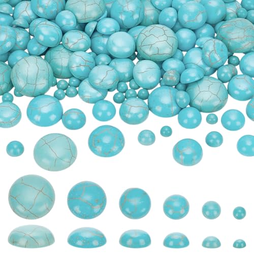 FINGERINSPIRE 270 Stück Natürliche Türkisfarbene Halbrunde Cabochon Perlen Mit Flacher Rückseite 4/6/8/10/12/14mm Gefärbte Synthetische Cabochons Mit Flacher Rückseite Gewölbte Form Keine Lochsteine FINGERINSPIRE 270 Stück Natürliche Türkisfarbene Halbrunde Cabochon Perlen Mit Flacher Rückseite 4/6/8/10/12/14mm Gefärbte Synthetische Cabochons Mit Flacher Rückseite Gewölbte Form Keine Lochsteine von FINGERINSPIRE