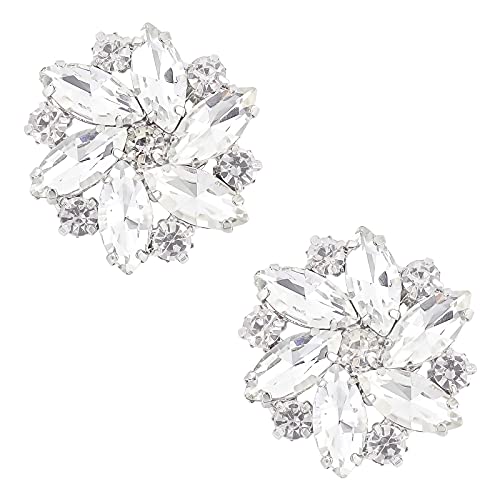 FINGERINSPIRE 2Pcs Kristall Schuhclips Hochzeit Hochzeitsschuhe Schuhclips Damen Schuhclips Strass Schuhclips Strass-Kristall Schuhschnalle Brosche Deko-Anhänger für Kleiderhut/Schuh/Kleidung von FINGERINSPIRE