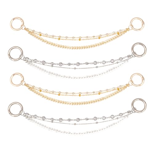 FINGERINSPIRE 4 Stück 3 Lagige Schuhdekorationskette Messinglegierung Strass-Schuhkette Platin/Goldene Schuhdekorationskette Glitzernde Schuhanhänger Zubehör Für Höhlenartige Schuhe DIY Für Taschen FINGERINSPIRE 4 Stück 3 Lagige Schuhdekorationskette Messinglegierung Strass-Schuhkette Platin/Goldene Schuhdekorationskette Glitzernde Schuhanhänger Zubehör Für Höhlenartige Schuhe DIY Für Taschen von FINGERINSPIRE