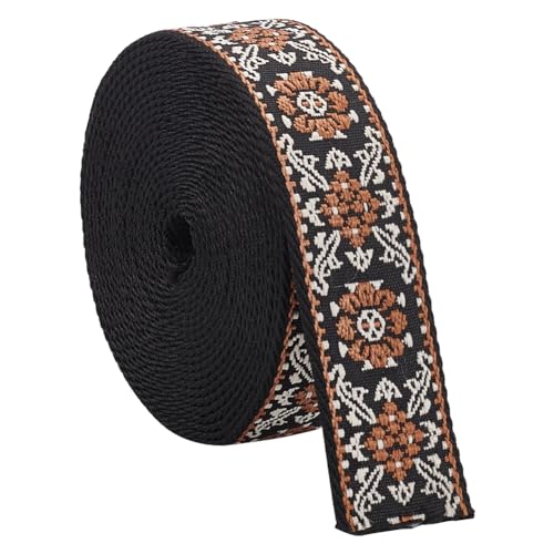 FINGERINSPIRE 4.6 m Jacquardband Mit Vintage Blumen 3.8 cm Breit Blumenmuster Gewebter Besatz Aus Polyester Im Ethno Stil Gurtband Im Retro Dekor Nähband Zum Nähen von Kleidung Hochzeits von FINGERINSPIRE