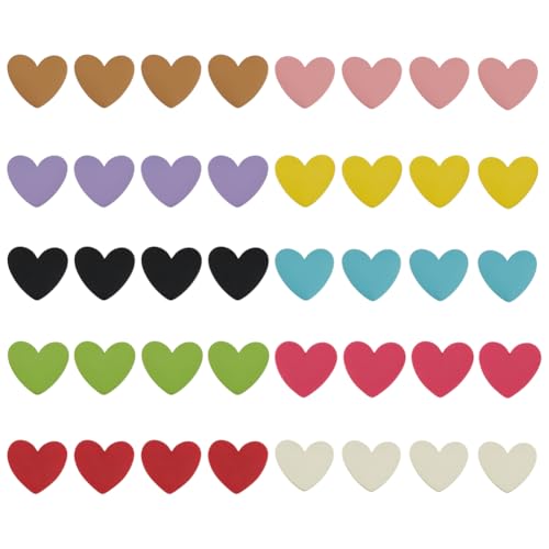 FINGERINSPIRE 40 Stück 10 Farben Love Heart Flatback Resin Charms 32.5x36.5mm Opaque Flatback Charms Love Heart Charms Resin Herz Flatback Resin Cabochons Kunsthandwerk Schmuck von FINGERINSPIRE