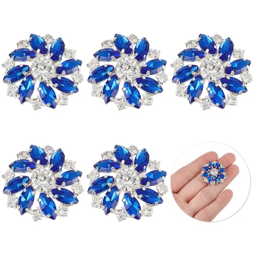 FINGERINSPIRE 6 PCS Blume Strass Knöpfe 26mm Messing Strass Schaft Knöpfe Königsblau Kristall Verzierungen nähen auf Knöpfe mit 1 Loch Schmuck Dekorationen für Kunsthandwerk Hochzeit Kleidung DIY FINGERINSPIRE 6 PCS Blume Strass Knöpfe 26mm Messing Strass Schaft Knöpfe Königsblau Kristall Verzierungen nähen auf Knöpfe mit 1 Loch Schmuck Dekorationen für Kunsthandwerk Hochzeit Kleidung DIY von FINGERINSPIRE