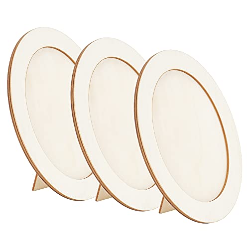 FINGERINSPIRE 6pcs 168x124mm DIY Holz Bilderrahmen Kit Holz Ovaler Bilderrahmen Stand Up Bilderrahmen Unvollendeter Rahmen zum Bemalen von FINGERINSPIRE