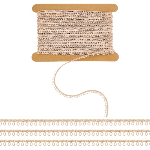 FINGERINSPIRE 9.1 m Spitzenbesatz Mit Picot Rand 4mm Helles Lachsfarbenes Spitzenband Mit Schlaufen Für Puppenkleidung Polyester Winziger Picot Spitzenbesatz Dekor Für Puppen DIY Puppenkleidungs von FINGERINSPIRE