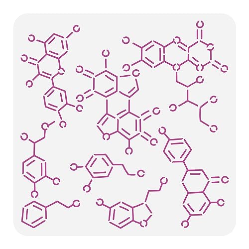 FINGERINSPIRE Chemische Struktur Schablone Zum Malen 30x30 cm Wiederverwendbare Organische Chemie Schablone Große Wissenschaftliche Elemente Zeichenvorlage Tägliche Themenschablone Für Holzleinwand von FINGERINSPIRE