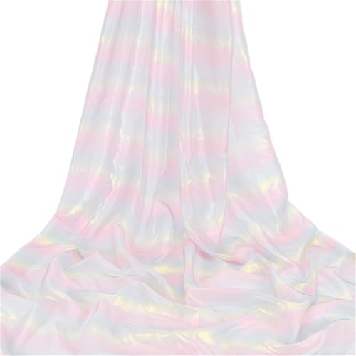 FINGERINSPIRE Chiffon Voile Kleiderstoff 0.9x1.5 m Chiffon Stoff Mit Laserfarbverlauf Magischer Regenbogen Polyesterstoff Regenbogenfarben Kostüm Dekorationen Für Hochzeitskleider Partys von FINGERINSPIRE