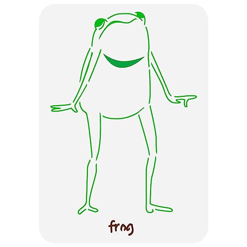 FINGERINSPIRE Frosch Schablone 21x29.7 cm Wiederverwendbare Springende Frosch Schablone Zum Malen Tier Themen Schablone Große Frosch Wörter Zeichnungsvorlage Für Zuhause Schule Wand Boden Möbel Tür von FINGERINSPIRE