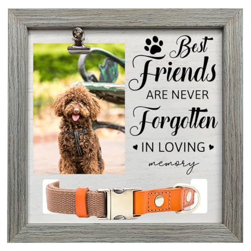 FINGERINSPIRE Gedenkbilderrahmen Für Haustiere 23x23 cm Beste Freunde Werden In Liebevoller Erinnerung Nie Vergessen MDF Holz Bilderrahmen Für Verstorbene Haustiere Hunde/Katzen Geschenk Bilderrahmen von FINGERINSPIRE