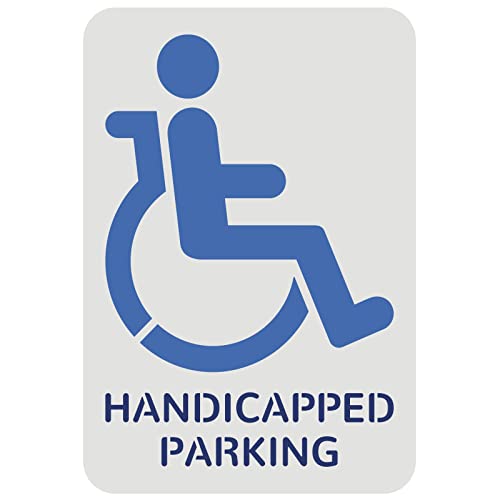 FINGERINSPIRE Handicap Schablone 29,7x21cm Kunststoff Handicap Malschablone Handicap Symbol Stencil Schablonen Parkplatz Wort Wiederverwendbar DIY Schablone für Parkplätze und Parklücken von FINGERINSPIRE