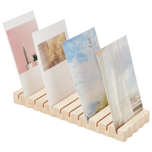 FINGERINSPIRE Kartenständer Aus Holz Rechteckiger Postkartenständer Aus Holz Zitronen Chiffon Karten Trockenständer Tragbarer Kartenhalter Mit Schlitzen Für Grußkarten Postkarten Fotodisplay von FINGERINSPIRE