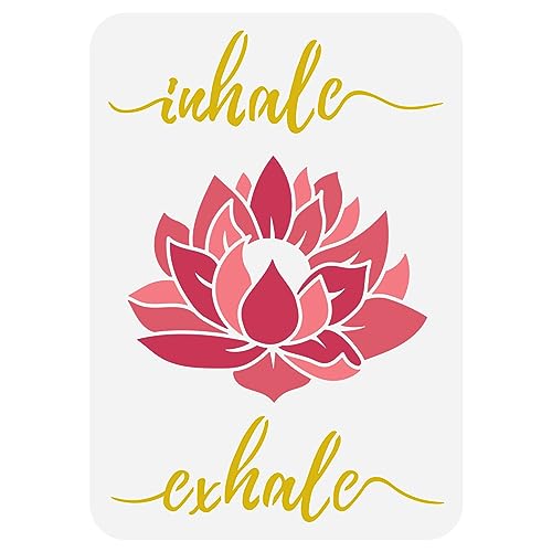 FINGERINSPIRE Lotus Schablone 21x29.7cm Yoga Thema Malschablone Kunststoff Lotusblumenmuster Und Inhale Exhale Text Schablone Wiederverwendbare DIY Kunst Und Bastelschablone FINGERINSPIRE Lotus Schablone 21x29.7cm Yoga Thema Malschablone Kunststoff Lotusblumenmuster Und Inhale Exhale Text Schablone Wiederverwendbare DIY Kunst Und Bastelschablone von FINGERINSPIRE