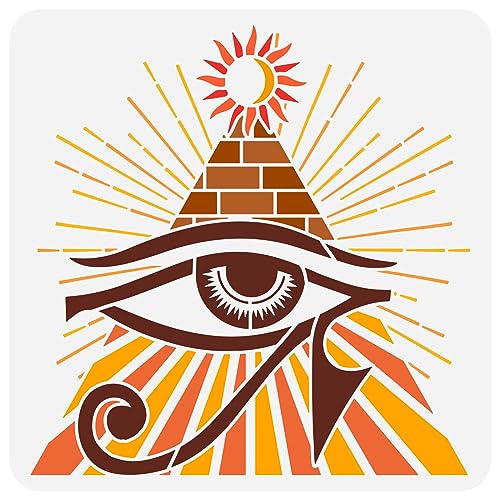 FINGERINSPIRE Malschablone „Auge des Horus“ 30x30 cm Pyramidensymbol Auge Der Vorsehung Zeichenvorlage Teufelsauge Dekorationsschablone Zum Malen Auf Holz Wand Stoff Möbeln von FINGERINSPIRE