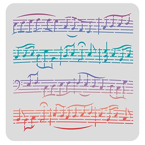 FINGERINSPIRE Musikschablonen, Schablonen, 30 x 30 cm, Musiknoten Zeichnen Malschablonen Notenblätter, Musiknoten zum Malen auf Holz, Boden, Wand und Fliesen von FINGERINSPIRE