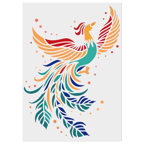 FINGERINSPIRE Phönix-Schablonen 29,7 x 21 cm Feuervogel-Malschablone Fliegende Phönix-Schablone Mythischer Phönix Wiederverwendbare Zeichenschablone zum Malen auf Holz, Boden, Wand, Stoff FINGERINSPIRE Phönix-Schablonen 29,7 x 21 cm Feuervogel-Malschablone Fliegende Phönix-Schablone Mythischer Phönix Wiederverwendbare Zeichenschablone zum Malen auf Holz, Boden, Wand, Stoff von FINGERINSPIRE