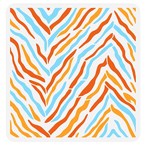 FINGERINSPIRE Zebrastreifen Schablone 30x30cm Wiederverwendbare Zebrastreifen Malschablone Großformatige Zebrastreifen Schablone für Heimdekoration, Wand, Holz, Möbel, Stoff und Fliese von FINGERINSPIRE