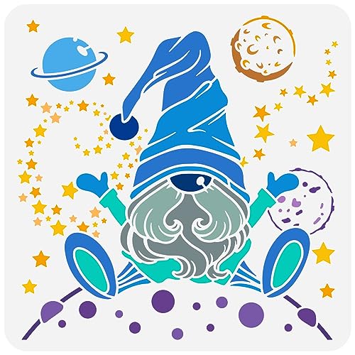 FINGERINSPIRE Zwerg Elf Malschablone 30x30 cm Große Planeten Zeichenvorlage Wiederverwendbare Mars Saturn Schablone Zum Malen Kunststoff PET Fantasie Themenvorlage Für Wanddekoration von FINGERINSPIRE