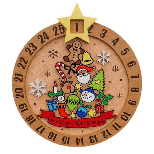 Adventskalender 2024 Holz Adventskalender Haustür Holz Countdown Zahl Willkommen Türschild Weihnachten Countdown für Tür Wand Tisch von FINLALO