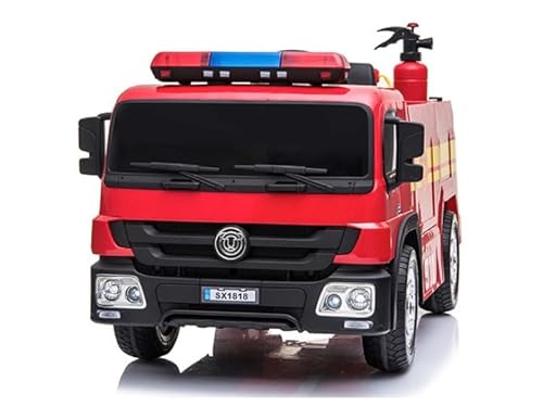 FINOOS Elektro-Feuerwehrauto für Kinder, 12 V, Firetruck, Räder mit Radiergummi, mit Fernbedienung, 2,4 GHz, 1 bis 5 Jahre (rot) von FINOOS