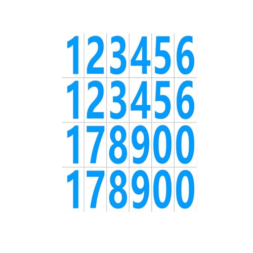 FIOERDTUIE 20x langlebige Selbstklebende Nummernaufkleber für vielfältige Anwendungen, wasserfest und stark, wasserdicht und ölbeständig, einfach, Blaue Zahlen von FIOERDTUIE