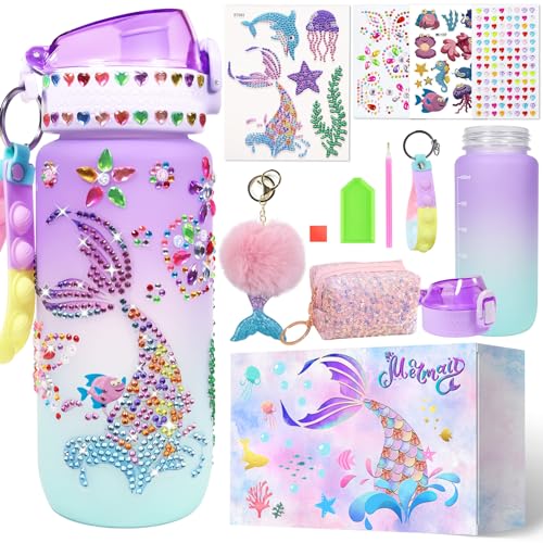 FIRITHYC Dekorieren Sie Ihre eigene Wasserflasche Kits, Kunst und Kunsthandwerk Geschenke Spielzeug für Mädchen, Gem Diamond Painting Handwerk Geschenke Spielzeug für Mädchen Geburtstag von FIRITHYC