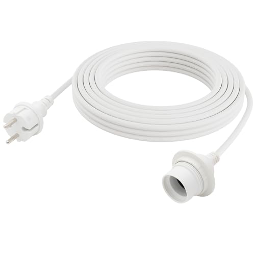 FIRMERST Wasserdichte Lampenfassung E27 mit Kabel Outdoor 10m Weiß von FIRMERST