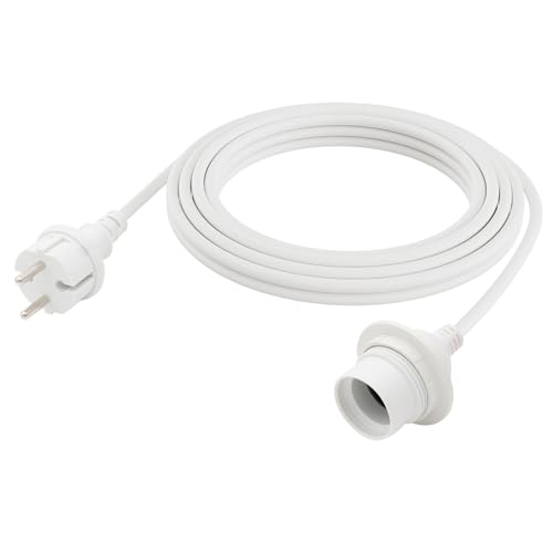 FIRMERST Wasserdichte Lampenfassung E27 mit Kabel Outdoor 5m Weiß von FIRMERST