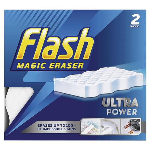 1 x Flash Ultra Power Magic Radiergummi Verabschieden Sie sich von hartnäckigen Flecken und Flecken mit chemikalienfreiem Multifunktionsschwamm, langlebig, einfache Reinigung für Komfort und mühelosen von FIRST CHOICE KAYA