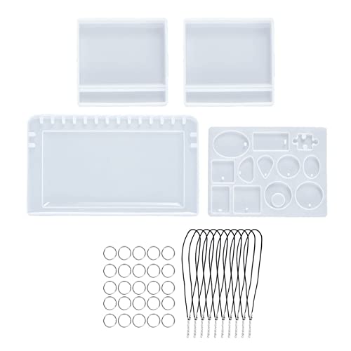 1 Set Halskette Anhänger Lagerung Rack Form Anhänger Horizontale Version Display Rack Paket Mit Silber Offenen Ringen von FIRSTXIU