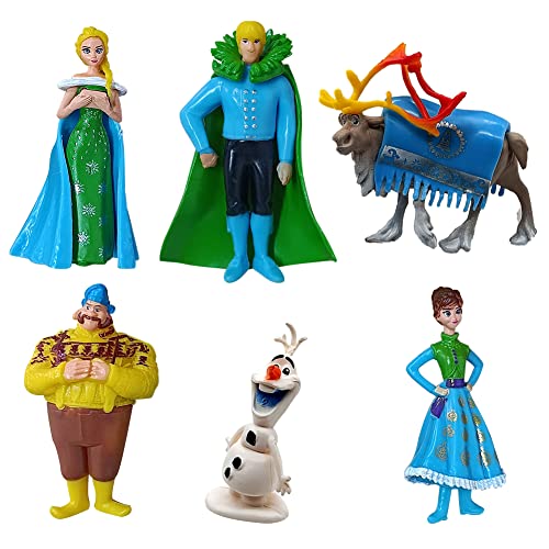 Frrozen Figuren Set, 6PCS Frrozen Modell Figuren Cartoon Mini Tortendekoration Anime Ornamente Modell Statue PVC Figuren Modell Für DIY Desktop Ornamente Fans Kinder Geschenk von FISAPBXC