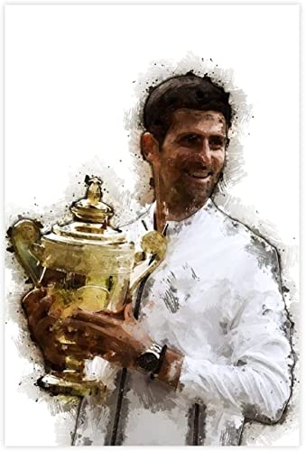 FITMZ DIY 5D Diamantmalerei Tennisstar Novak Djokovic Sportlegende Tapete (3) Stickbilder Kunsthandwerk für Erwachsene und Kinder 40x50CM von FITMZ