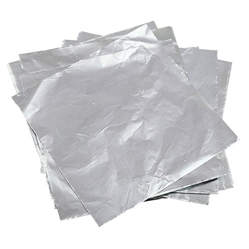 FITYLE 100er Set Süßigkeiten Schokolade Folie Papier Wrapper Stanniolpapier Verpackung - Silber von F Fityle