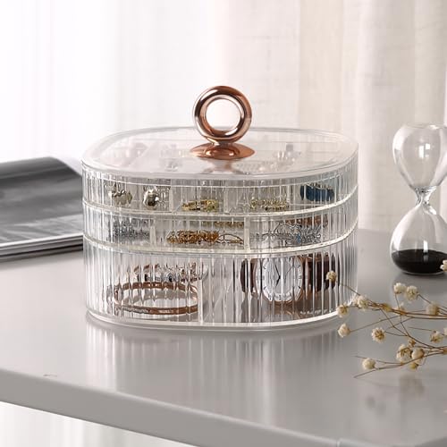 FIVAVA 3 Ebenen Schmuckaufbewahrung, Schmuck Organizer Acryl Transparent, Jewelry Organizer Groß schmuckkästchen mädchen, Sortierboxen für Kleinteile, sortierbox für Ohrringe, Ringe, Halskette von FIVAVA