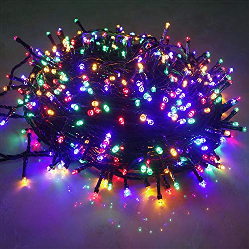 FIVMEN Lichterkette Außen Innen 30m 300 LED Lichterketten Strom mit Stecker 8 Modi Wasserdicht IP44 Bunte Partylichterkette für Weihnachten Hochzeit Halloween von FIVMEN