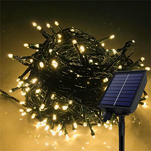 FIVMEN Solar Lichterkette Aussen 100 m 1000 LED Solarlichterkette Außen Wetterfest Wasserdicht IP44 mit Solarpanel & USB Weihnachtsdeko Weihnachten Beleuchtung Outdoor Warmweiß von FIVMEN