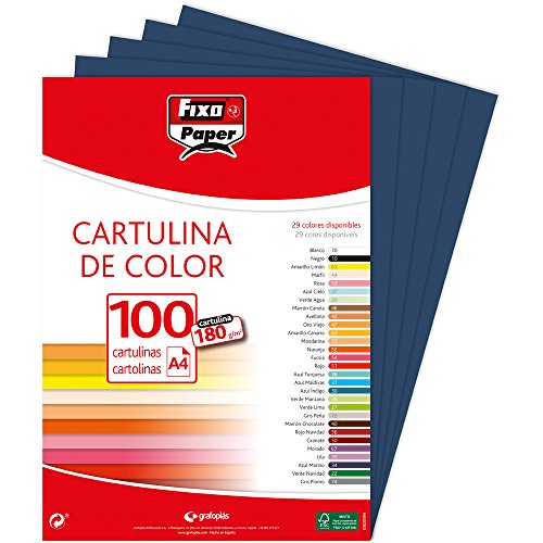 Fixo Paper 11110434 Karton A4, 100 Stück, Marineblau, 180 g von Fixo