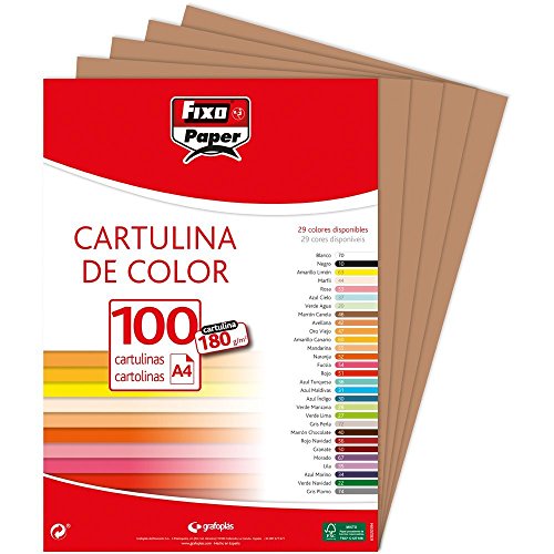 Fixo Paper 11110446 – Packung A4 – 100 Stück, Zimtbraun, 180 g von Fixo