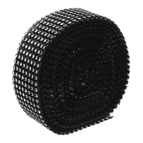 FIXOSHEE 1 Rolle Diamantfurnier Diamant-Bling-Wrap selbstklebende Strassbänder Bastelbesatz Glitzernde Dekoration austauschbarer Kleiderbesatz Multifunktions-Kostümbesatz Plastik Black von FIXOSHEE