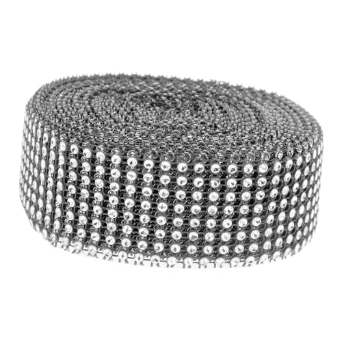 FIXOSHEE 1 Rolle Diamantfurnier Diamantband Strassband Kristalle Zum Basteln Diamantbänder Edelstein-aufkleber Dekoratives Klebeband Strass Wrap Selbstklebende Strassbänder Plastik Silver von FIXOSHEE