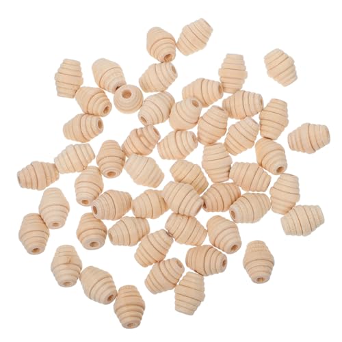 FIXOSHEE 100 Stück Faden Holzperlen Ovale Holzperlen Ovale Perlen Charms Lose Schmuckperlen Schmuckherstellung Charms Halsketten Charm Abstandshalter Halskette Abstandshalter von FIXOSHEE